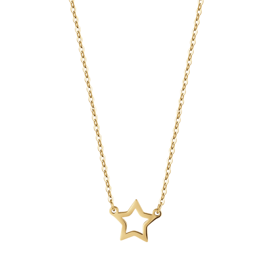 WOMAN'S IP STEEL GOLD NECKLACE WITH STAR GOLD Luca Barra
