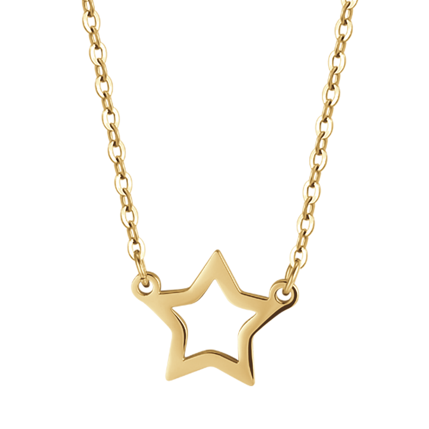DAMEN IP GOLD STAHLKETTE MIT GOLDENEM STERN