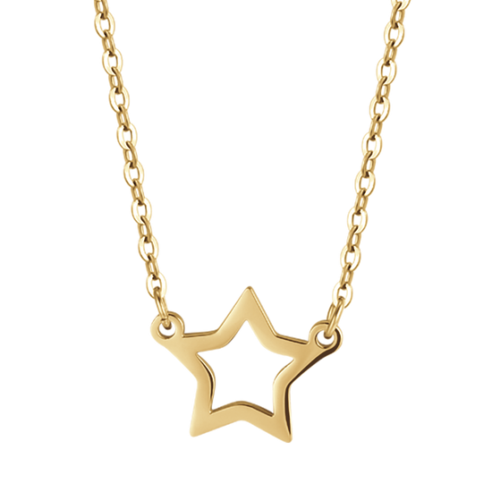 DAMEN IP GOLD STAHLKETTE MIT GOLDENEM STERN
