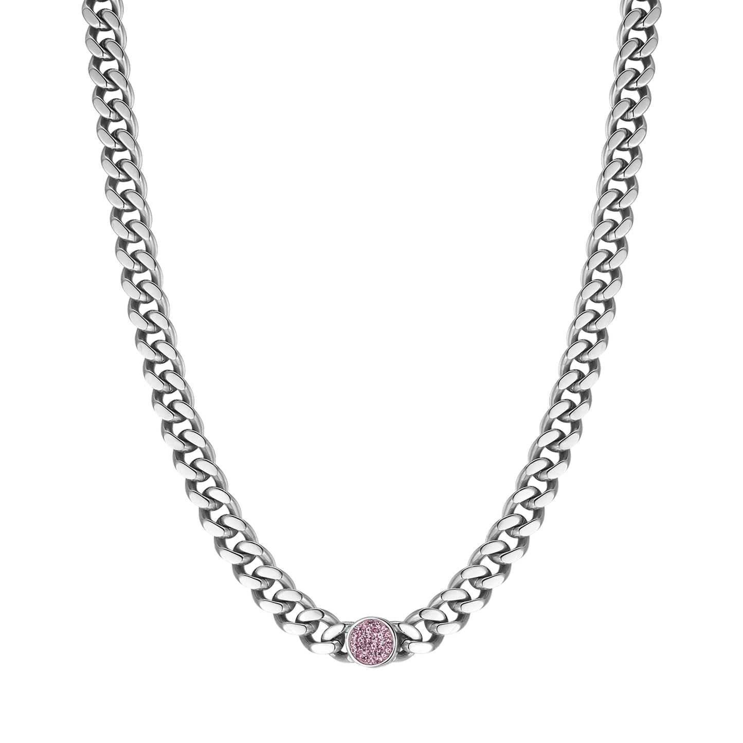 DAMEN STAHLKETTE MIT KRISTALLEN