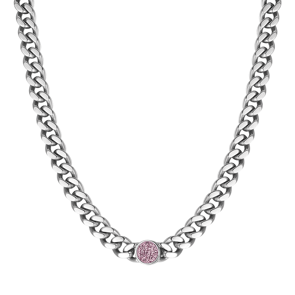 DAMEN STAHLKETTE MIT KRISTALLEN