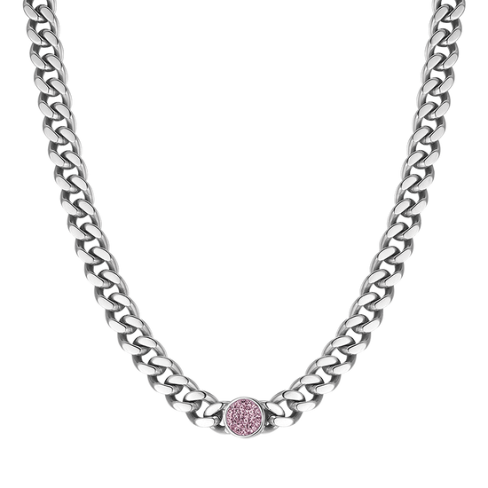 DAMEN STAHLKETTE MIT KRISTALLEN