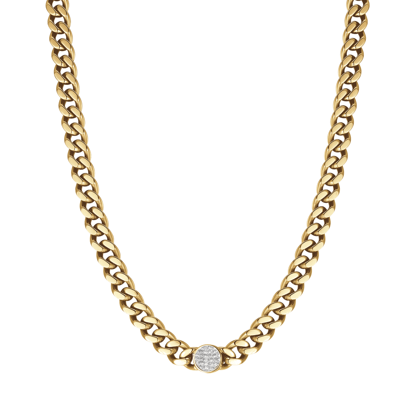 DAMEN STAHLKETTE MIT KRISTALLEN