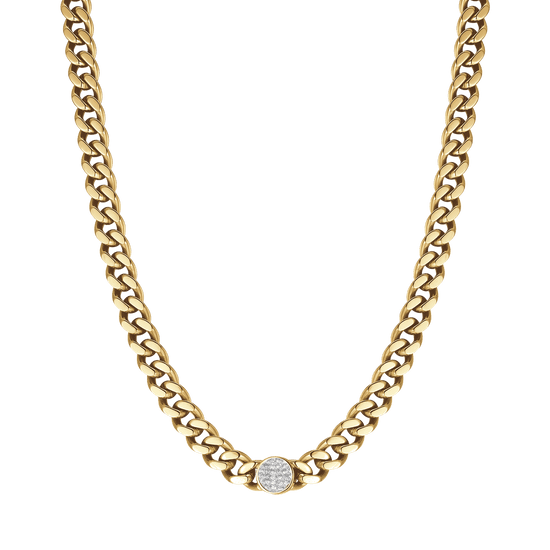 DAMEN STAHLKETTE MIT KRISTALLEN