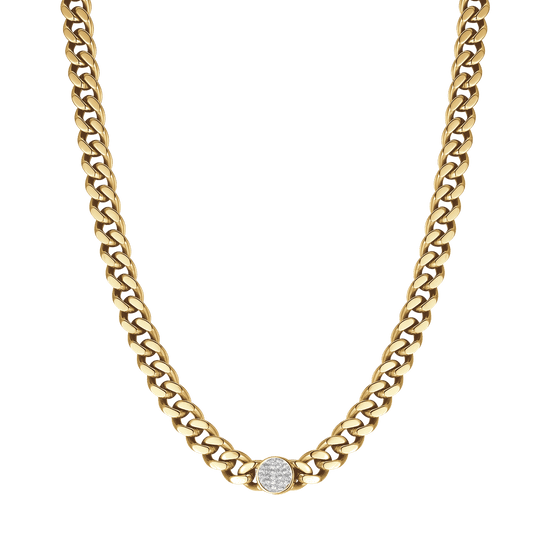 DAMEN STAHLKETTE MIT KRISTALLEN