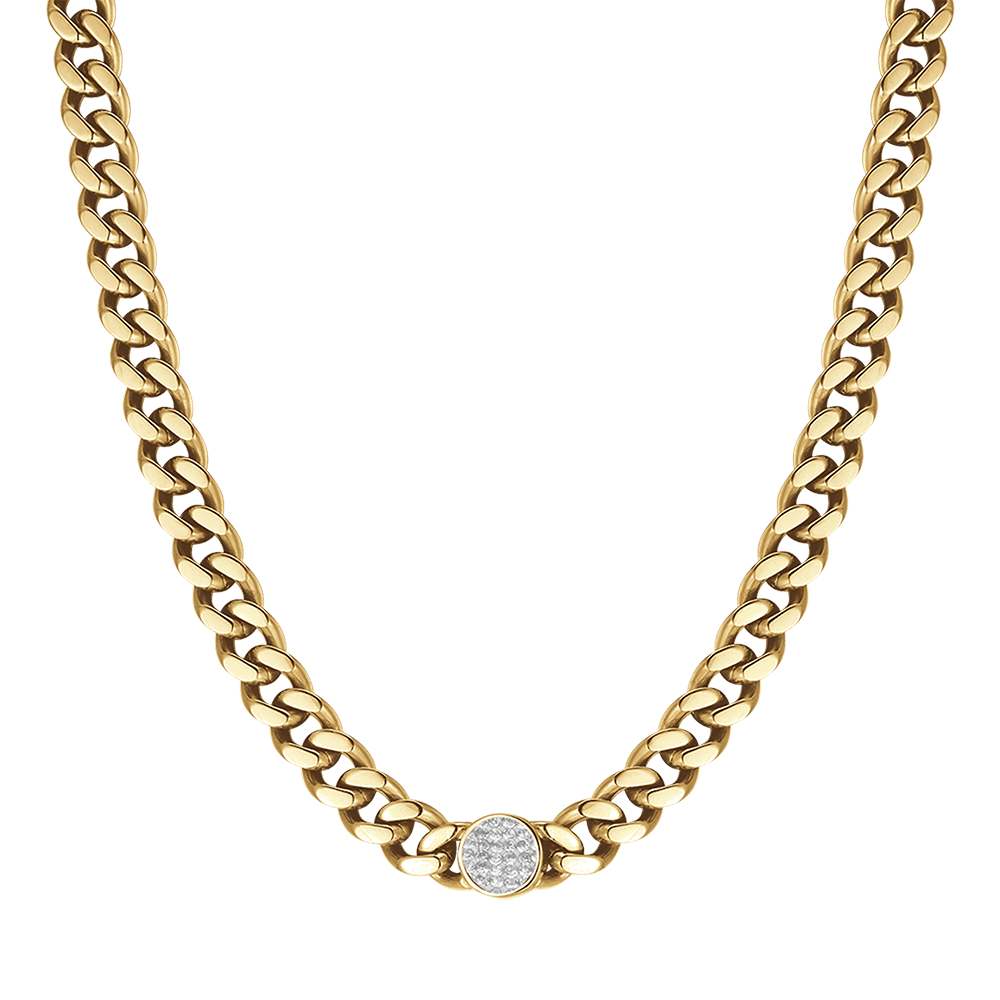 DAMEN STAHLKETTE MIT KRISTALLEN