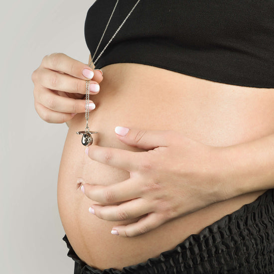 STAHL ENGELSRUF HALSKETTE MIT IP ROSE METALL SCHNULLER