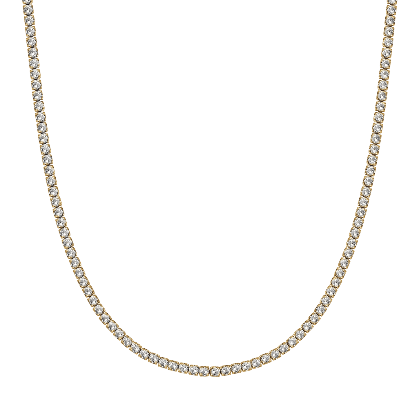 TENNIS-HALSKETTE AUS STAHL MIT 4 MM WEISSEN KRISTALLEN FÜR DAMEN