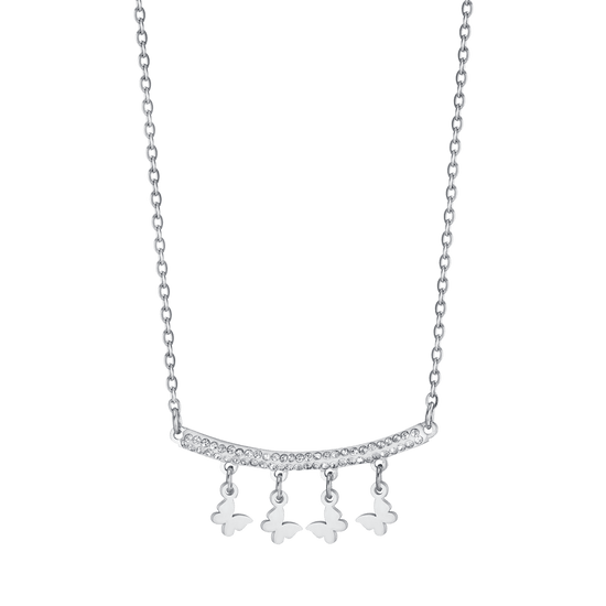 DAMENKETTE AUS STAHL MIT SCHMETTERLINGSANHÄNGERN