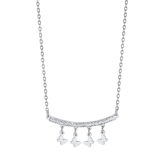 DAMENKETTE AUS STAHL MIT SCHMETTERLINGSANHÄNGERN