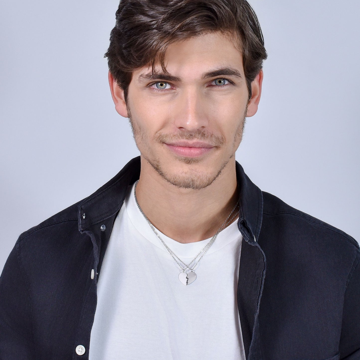 STAHLPAAR HALSKETTE MIT HERZ