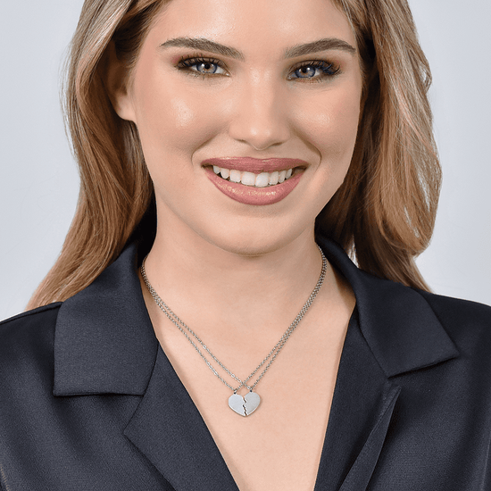 STAHLPAAR HALSKETTE MIT HERZ