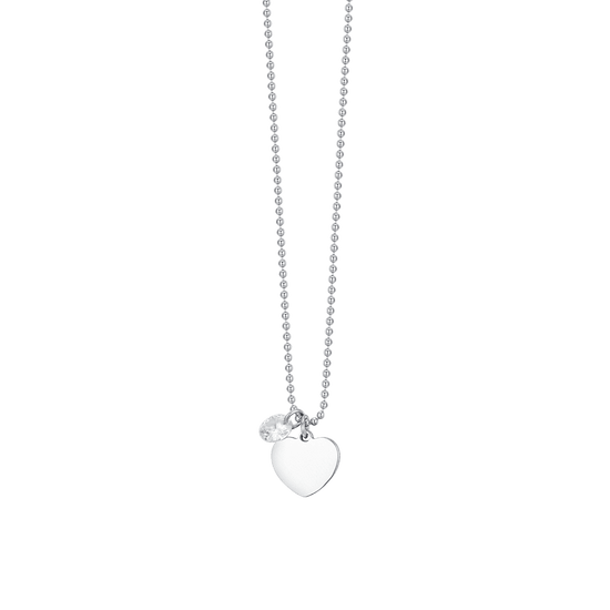 COLLANA DONNA IN ACCIAIO CON CUORE E ZIRCONE BIANCO Luca Barra