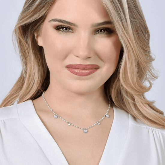 DAMEN STAHLPERLENKETTE MIT SCHMETTERLINGEN