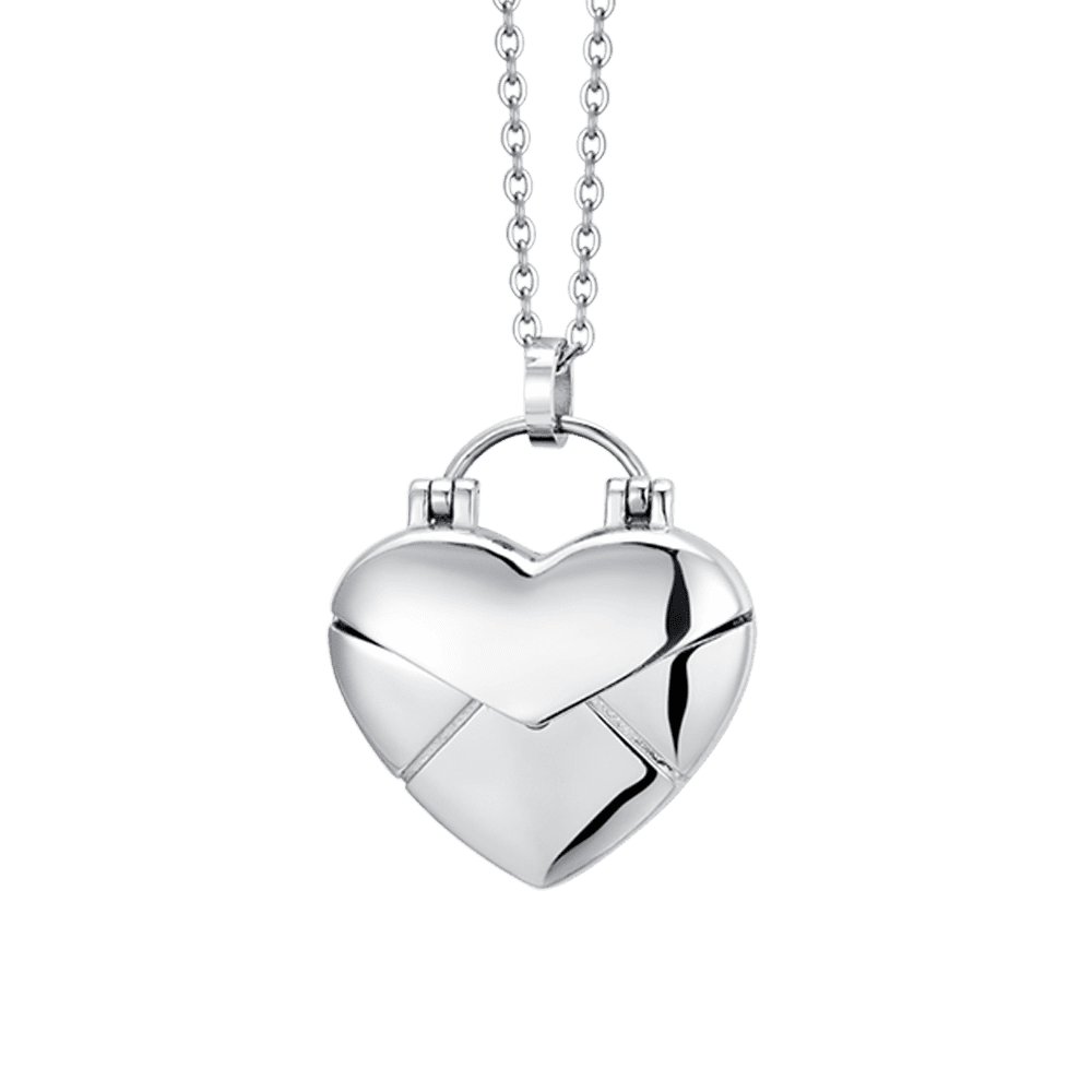 DAMEN STAHLKETTE MIT HERZ BUCHSTABEN