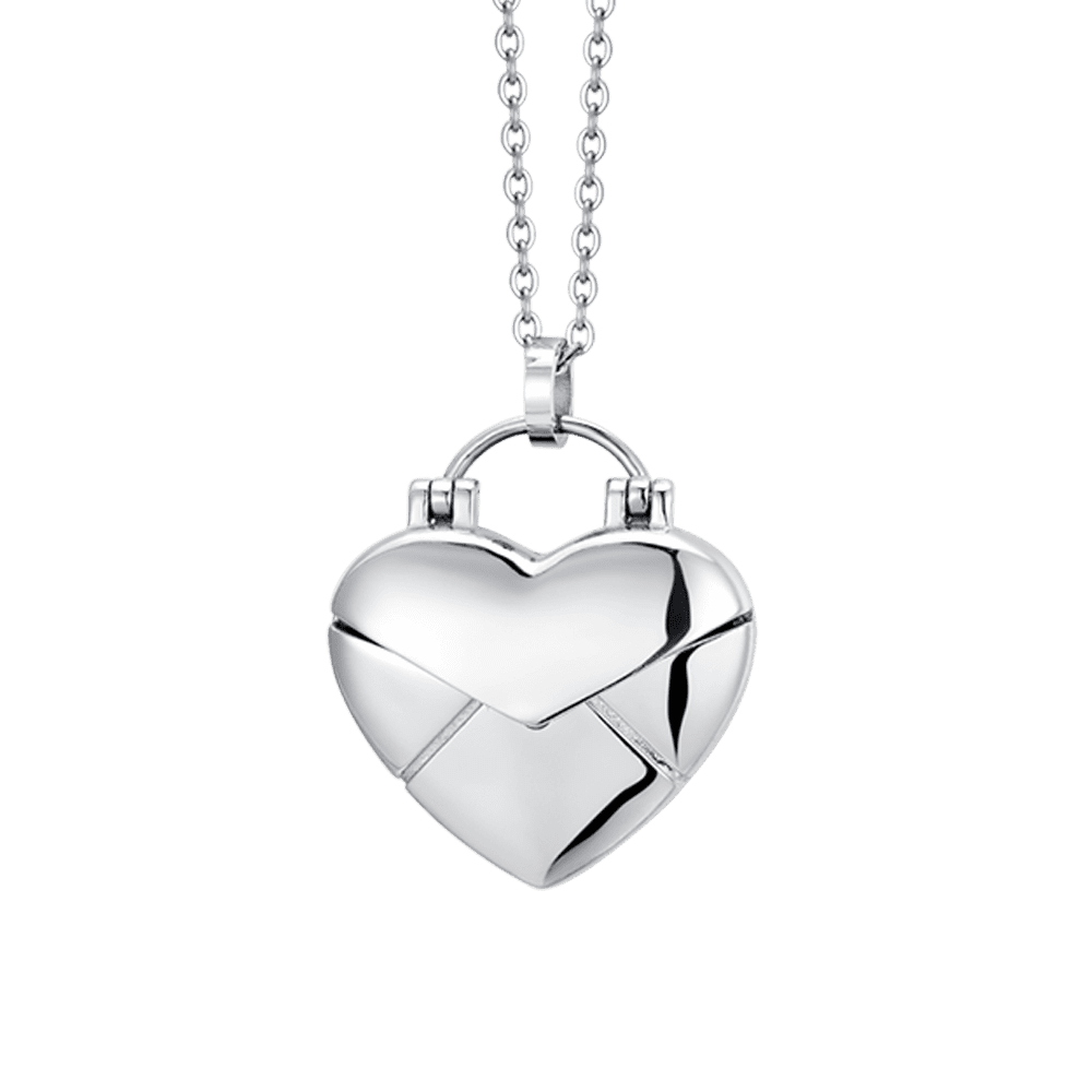 COLLANA DONNA IN ACCIAIO CON CUORE LETTERA Luca Barra