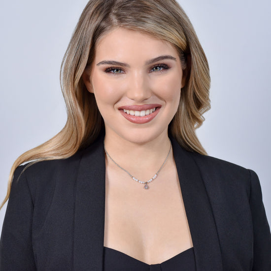 STAHLKETTE MIT WEISSEM ACHAT