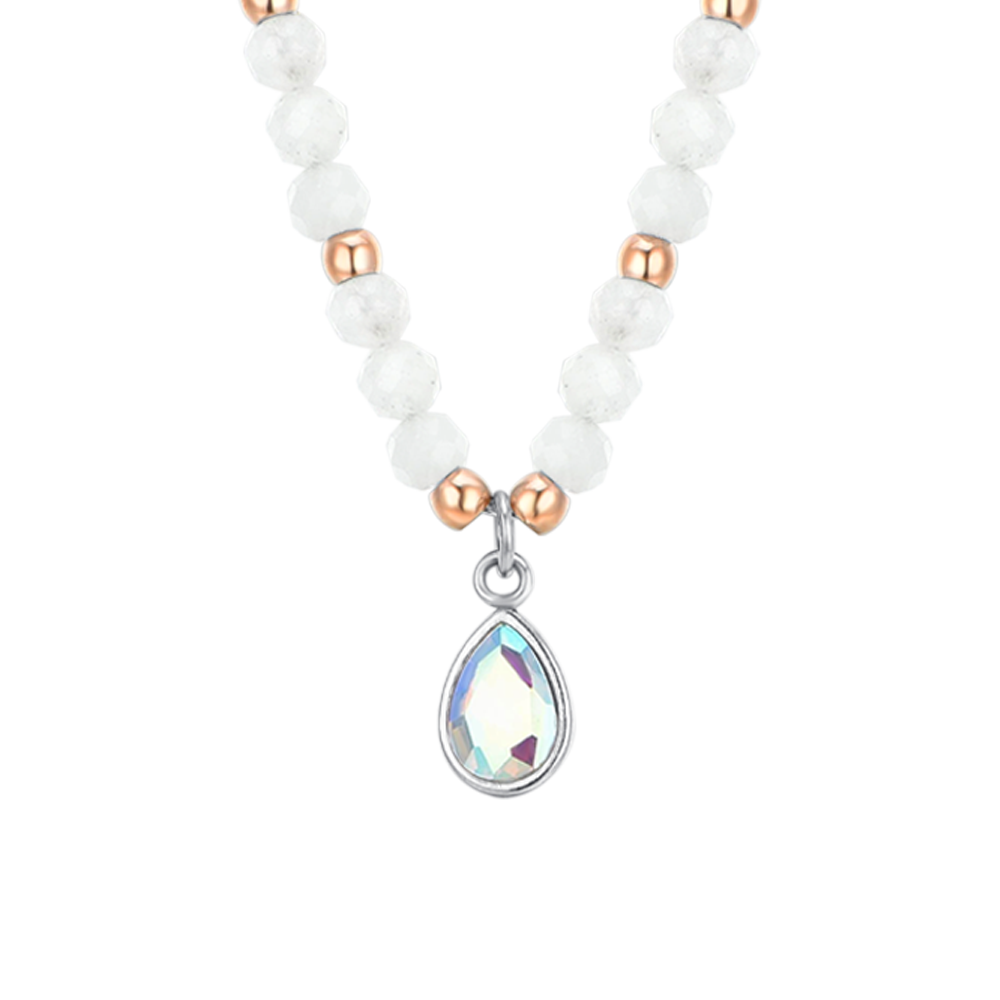 STAHLKETTE MIT WEISSEM ACHAT