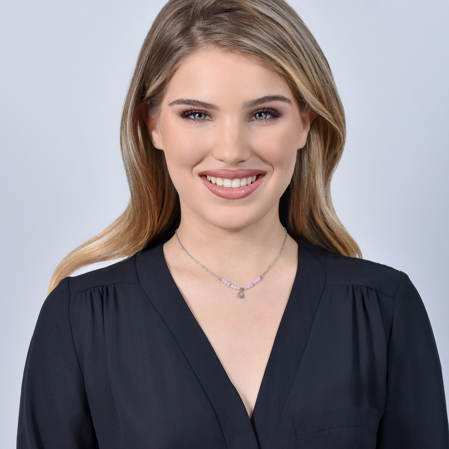 ROSA ACHAT STAHL HALSKETTE FÜR FRAUEN