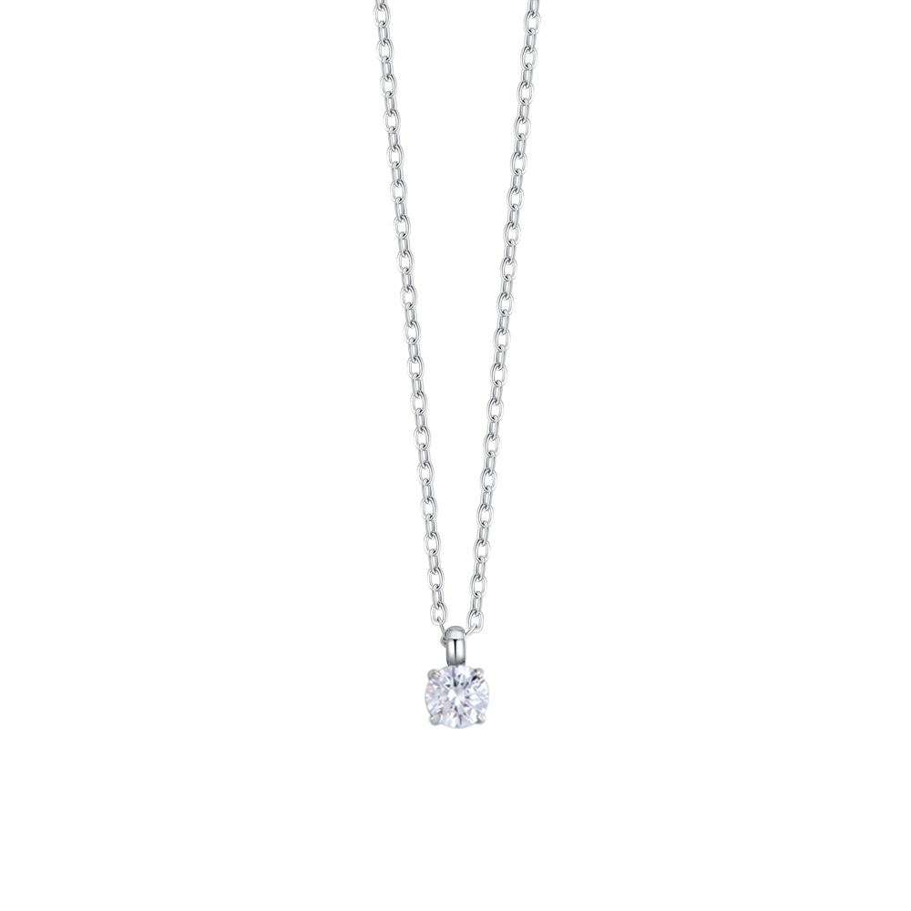 COLLANA DONNA IN ACCIAIO  CON CRISTALLO BIANCO