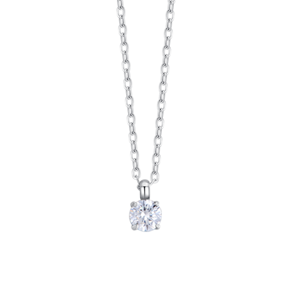 COLLANA DONNA IN ACCIAIO  CON CRISTALLO BIANCO