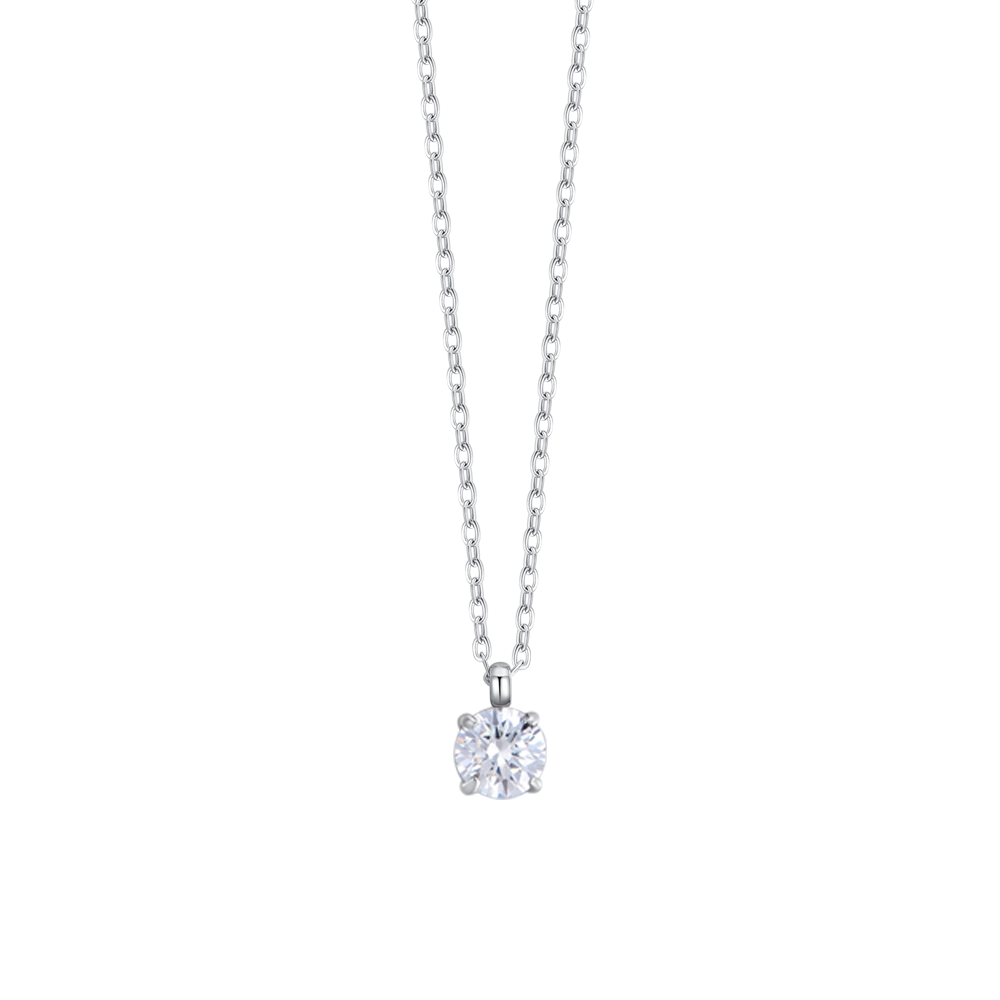 COLLANA DONNA IN ACCIAIO  CON CRISTALLO BIANCO