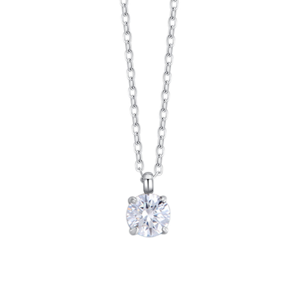 COLLANA DONNA IN ACCIAIO  CON CRISTALLO BIANCO