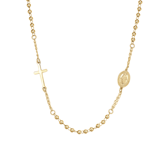 COLLANA DONNA ROSARIO IN ACCIAIO IP GOLD
