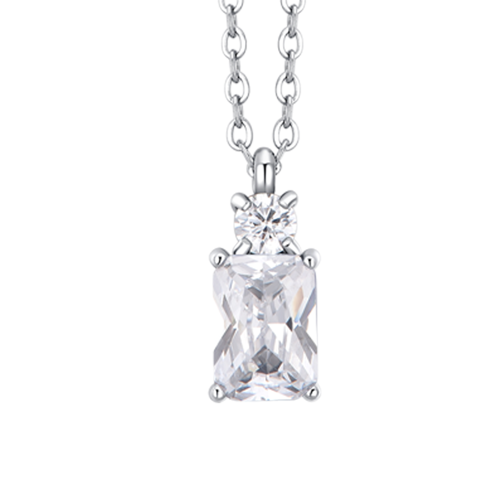 COLLANA DONNA IN ACCIAIO CON ZIRCONI BIANCHI