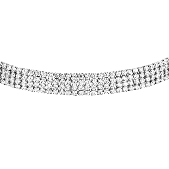 COLLANA CHOKER TENNIS DONNA IN ACCIAIO CON ZIRCONI BIANCHI