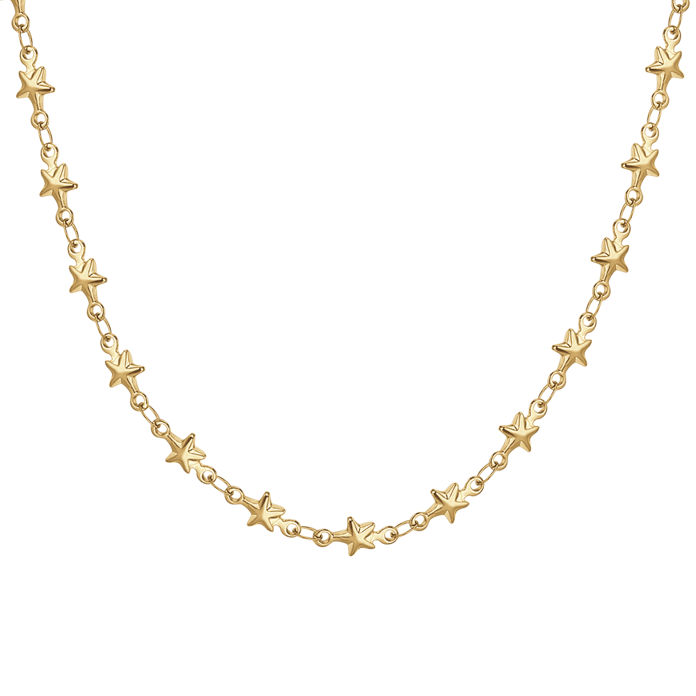 IP GOLD STAHL DAMEN HALSKETTE MIT STERNEN