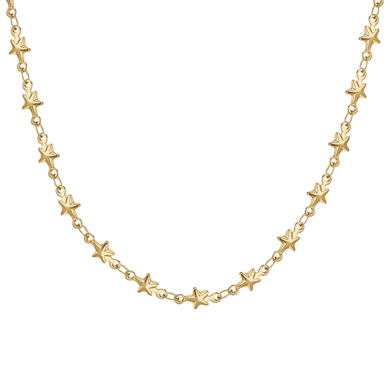 IP GOLD STAHL DAMEN HALSKETTE MIT STERNEN