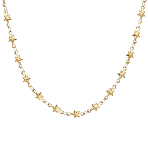 IP GOLD STAHL DAMEN HALSKETTE MIT STERNEN