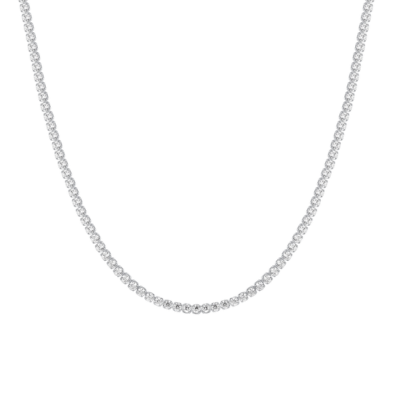 COLLANA TENNIS DONNA IN ACCIAIO CON ZIRCONI BIANCHI