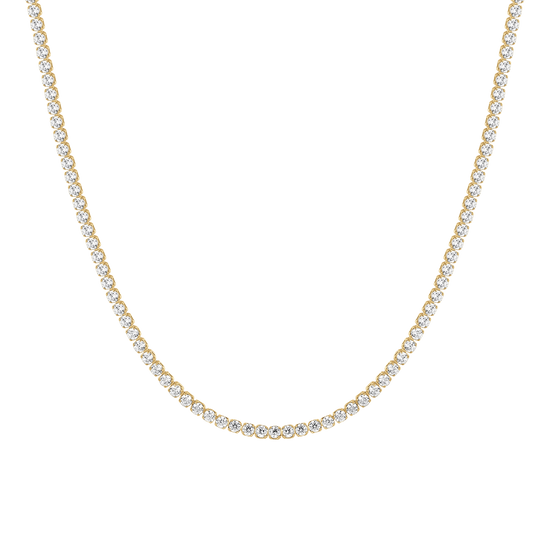 COLLANA TENNIS DONNA IN ACCIAIO CON ZIRCONI BIANCHI COLORE ORO