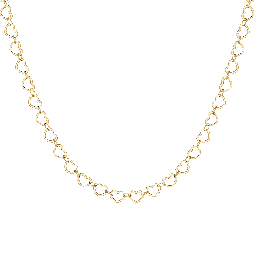 COLLANA DONNA IN ACCIAIO IP GOLD CON CUORI
