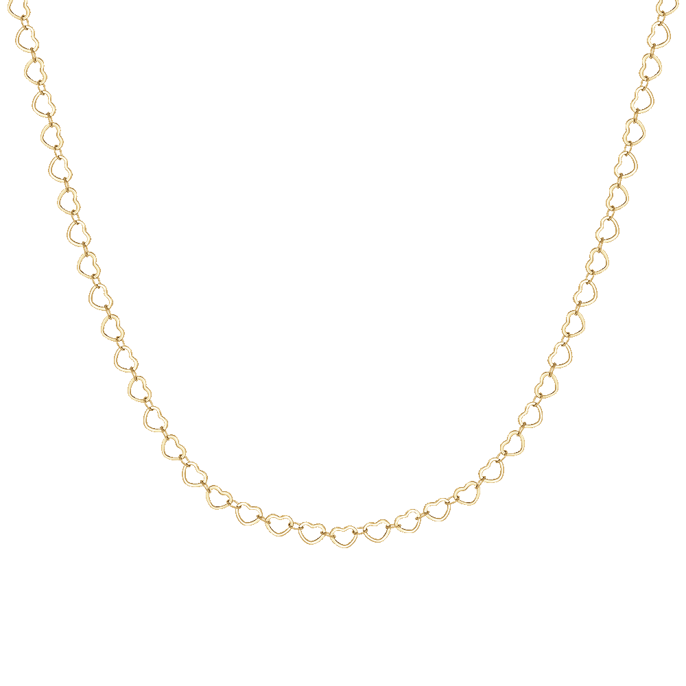 COLLANA DONNA IN ACCIAIO IP GOLD CON CUORI