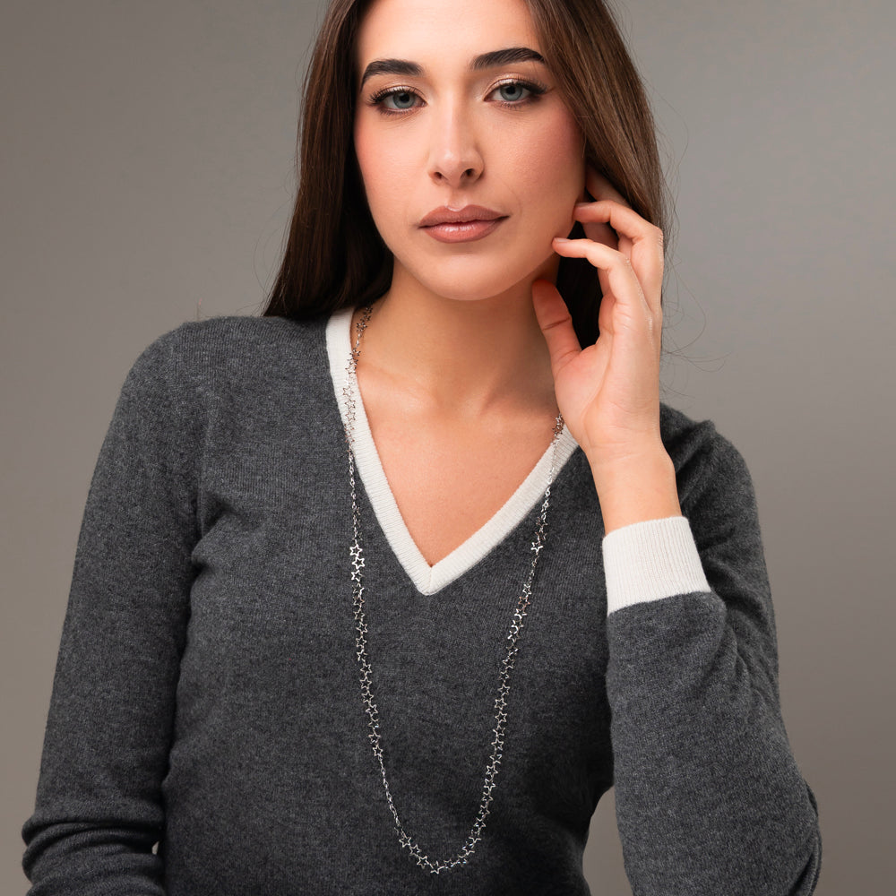 COLLANA DONNA IN ACCIAIO CON STELLE