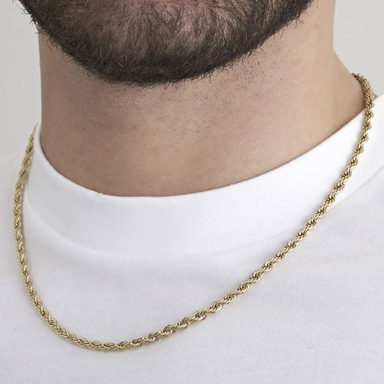 4MM IP GOLD STAHL UNISEX TORCHON HALSKETTE