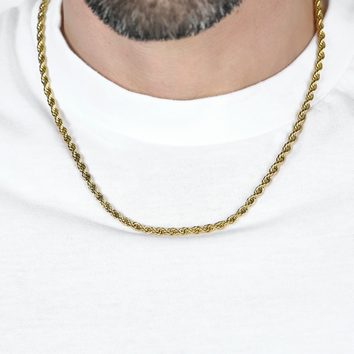 4MM IP GOLD STAHL UNISEX TORCHON HALSKETTE