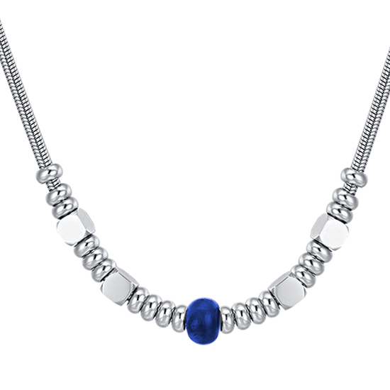 HERREN STAHLKETTE MIT BLAUEM STEIN