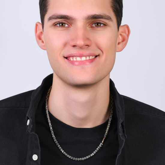 HERRENHALSKETTE AUS STAHL IP ROSA ELEMENT