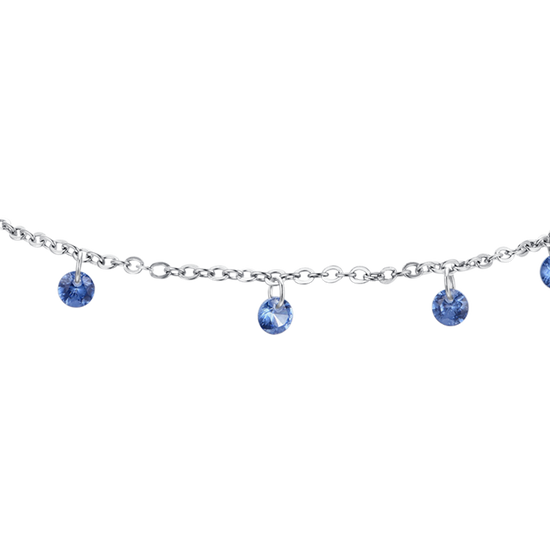 BLAUER ZIRKONIA STAHL DAMEN-FUSSKETTCHEN