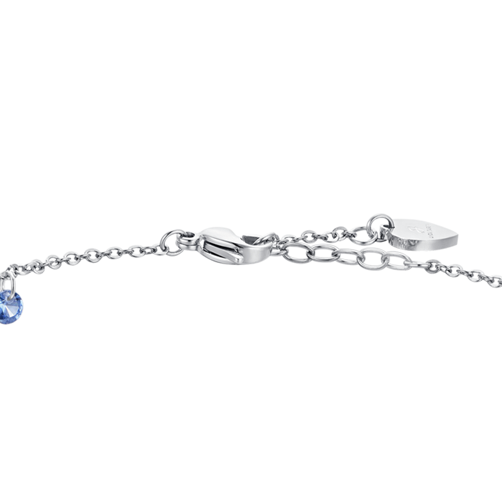BLAUER ZIRKONIA STAHL DAMEN-FUSSKETTCHEN