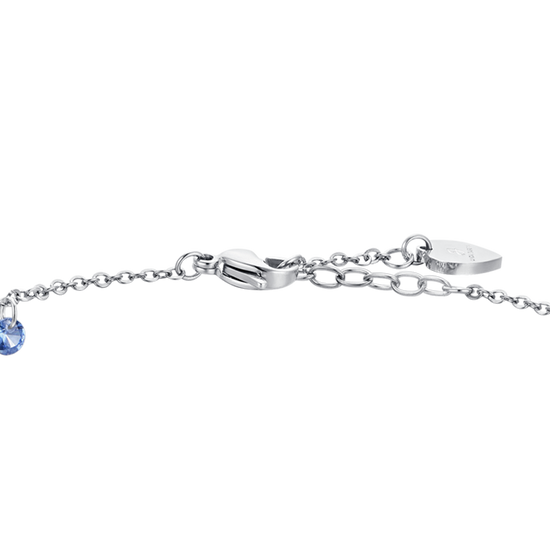 BLAUER ZIRKONIA STAHL DAMEN-FUSSKETTCHEN