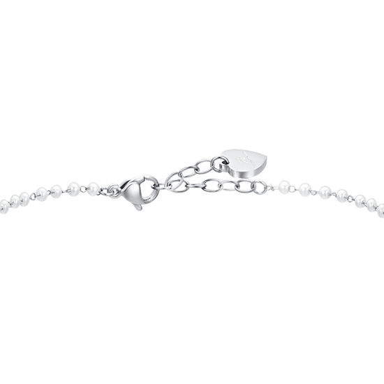 DAMEN-FUSSKETTCHEN MIT PERLE UND STERN AUS STAHL