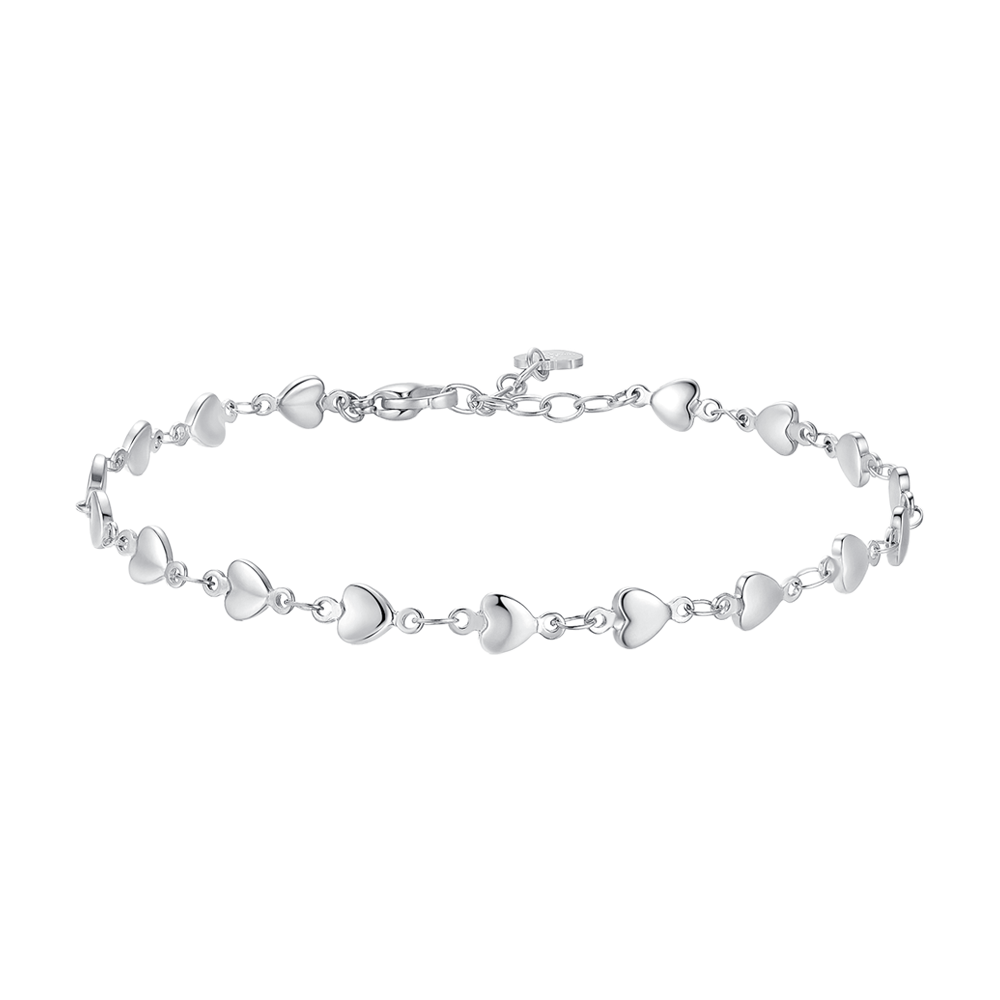 CAVIGLIERA DONNA IN ACCIAIO CON CUORI