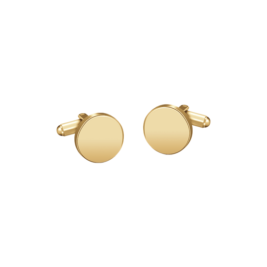 GEMELLI UOMO IN ACCIAIO IP GOLD CERCHIO