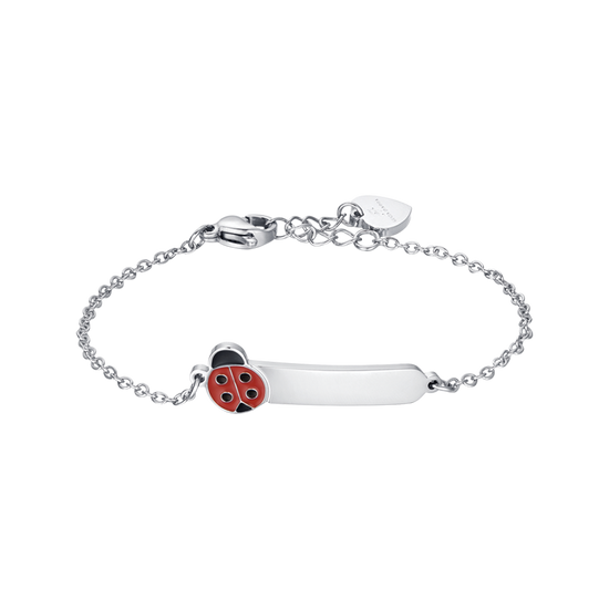 STAHL MÄDCHEN PERSONALISIERBARES ARMBAND MIT MARIENKÄFER