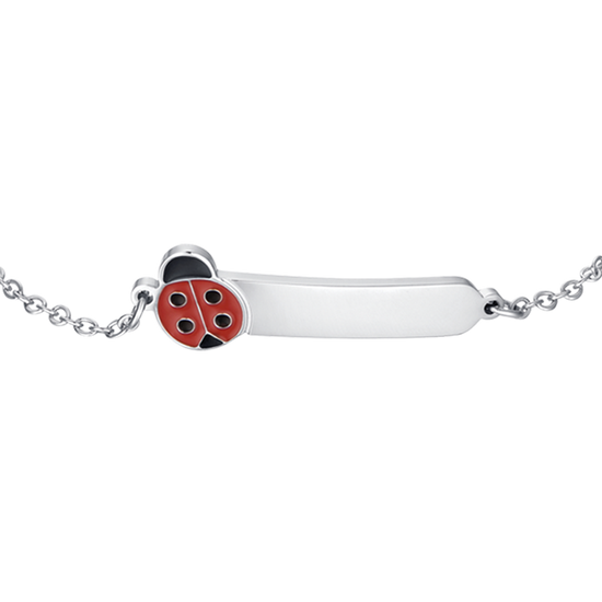STAHL MÄDCHEN PERSONALISIERBARES ARMBAND MIT MARIENKÄFER